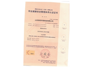 職業(yè)健康安全管理體系認(rèn)證證書